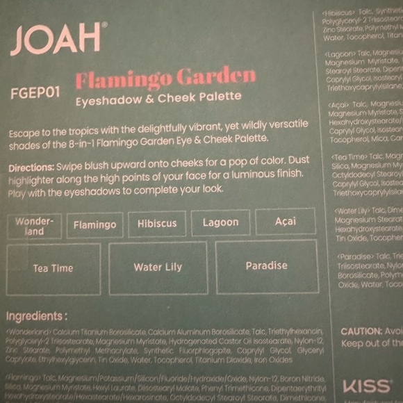 JOAH Flamingo Garden Eyeshadow‎ and Cheek Palette - Picture 4 of 6